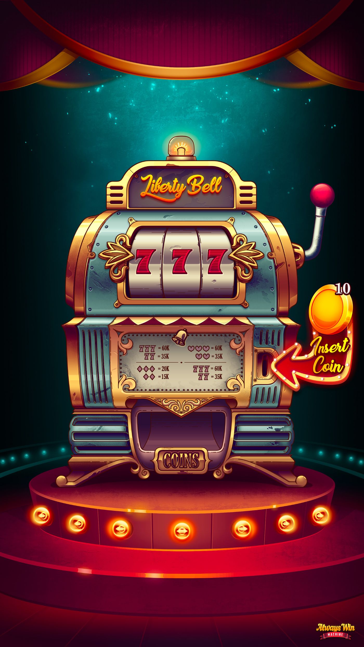 Diamond Empire reel combinations and payout table